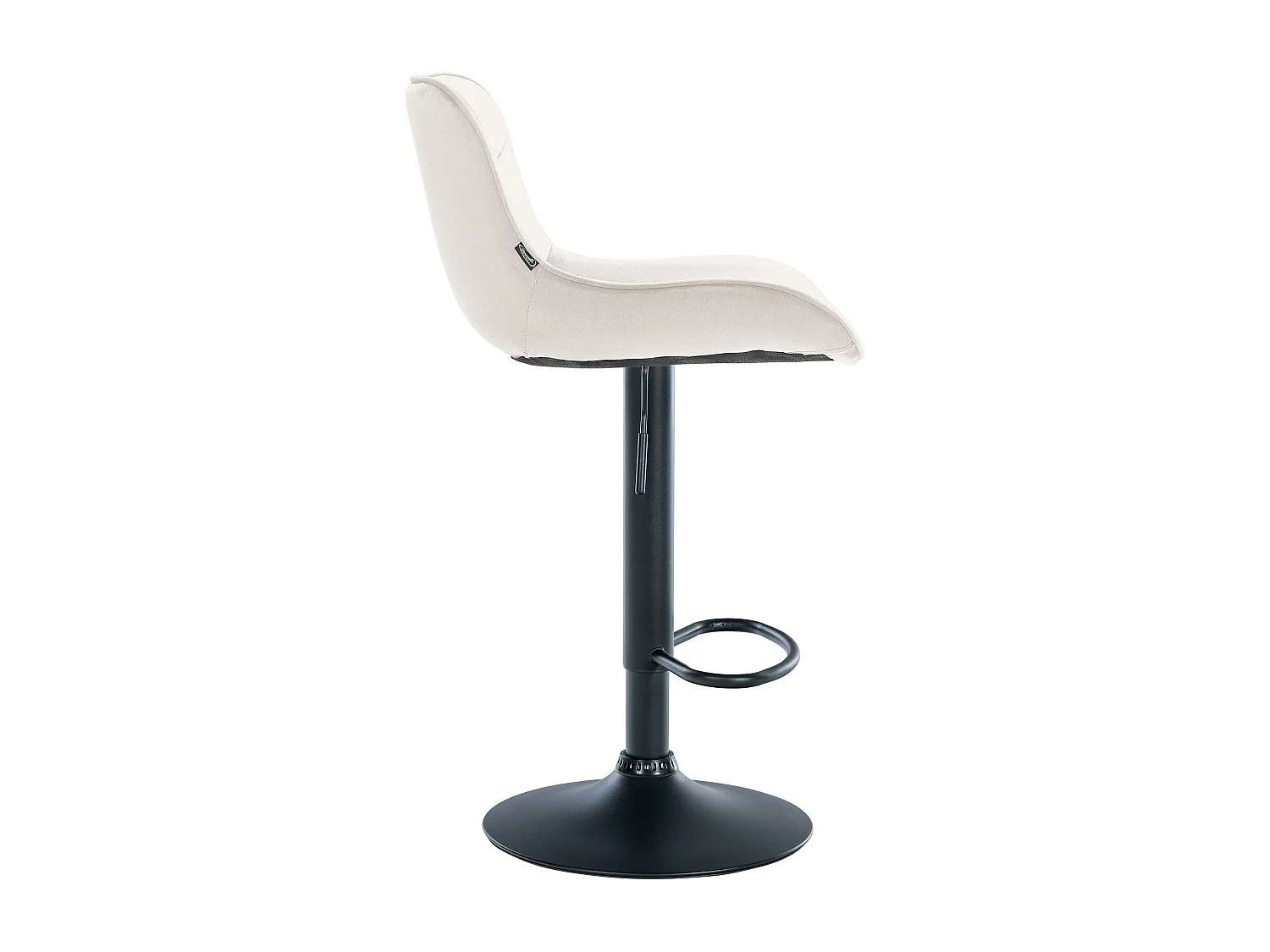 Lot de 2  Tabouret de bar - Velours & Noir - Crème - Vonore