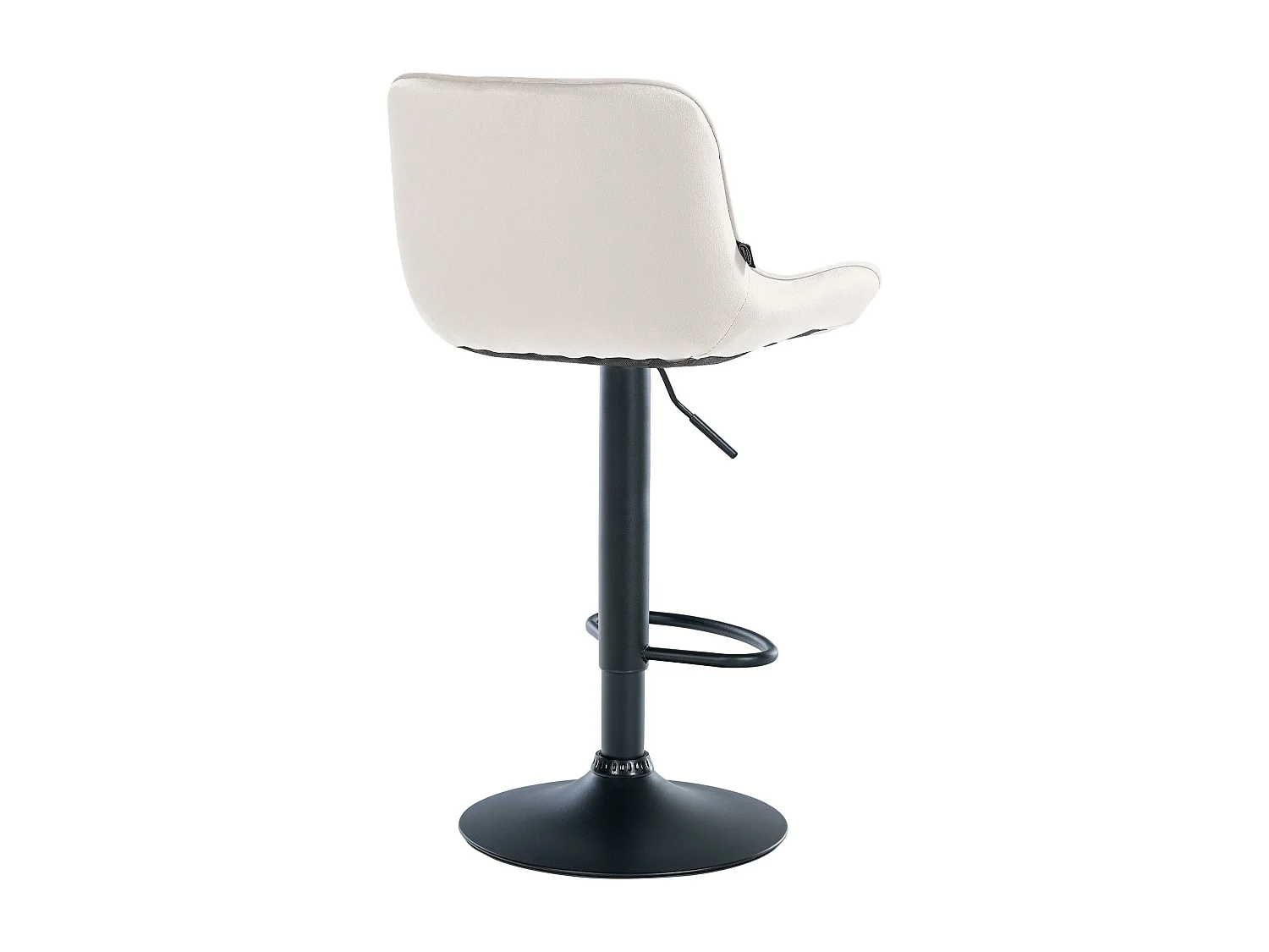 Lot de 2  Tabouret de bar - Velours & Noir - Crème - Vonore
