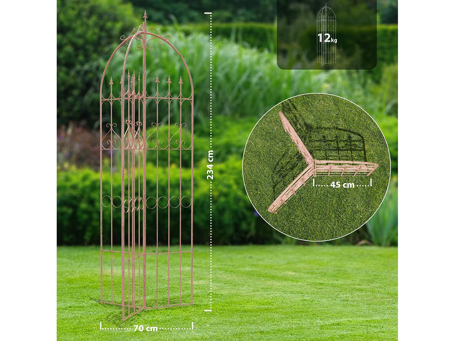 Treillis - Métal - Marron - Flowton