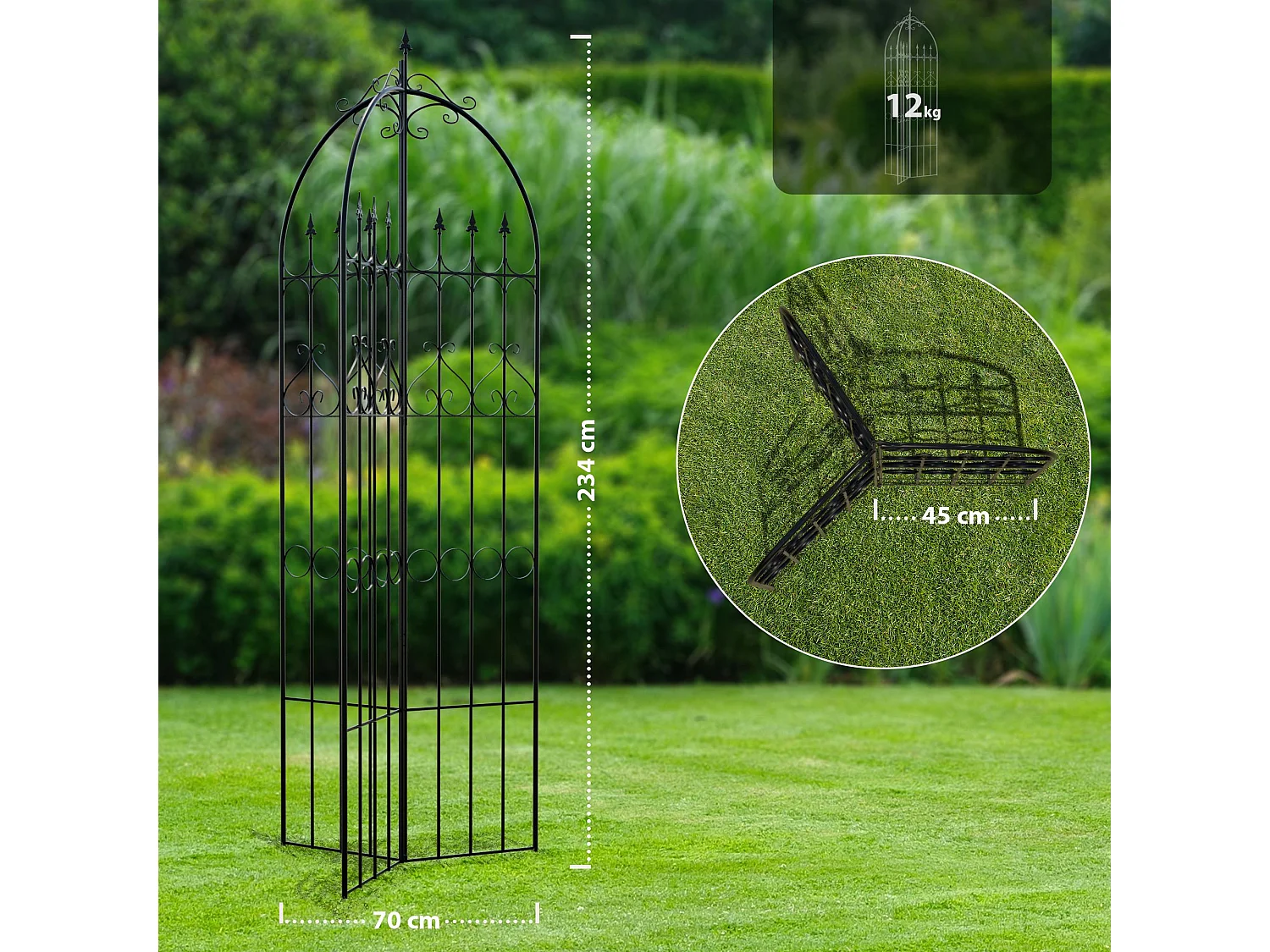 Treillis - Métal - Noir - Flowton