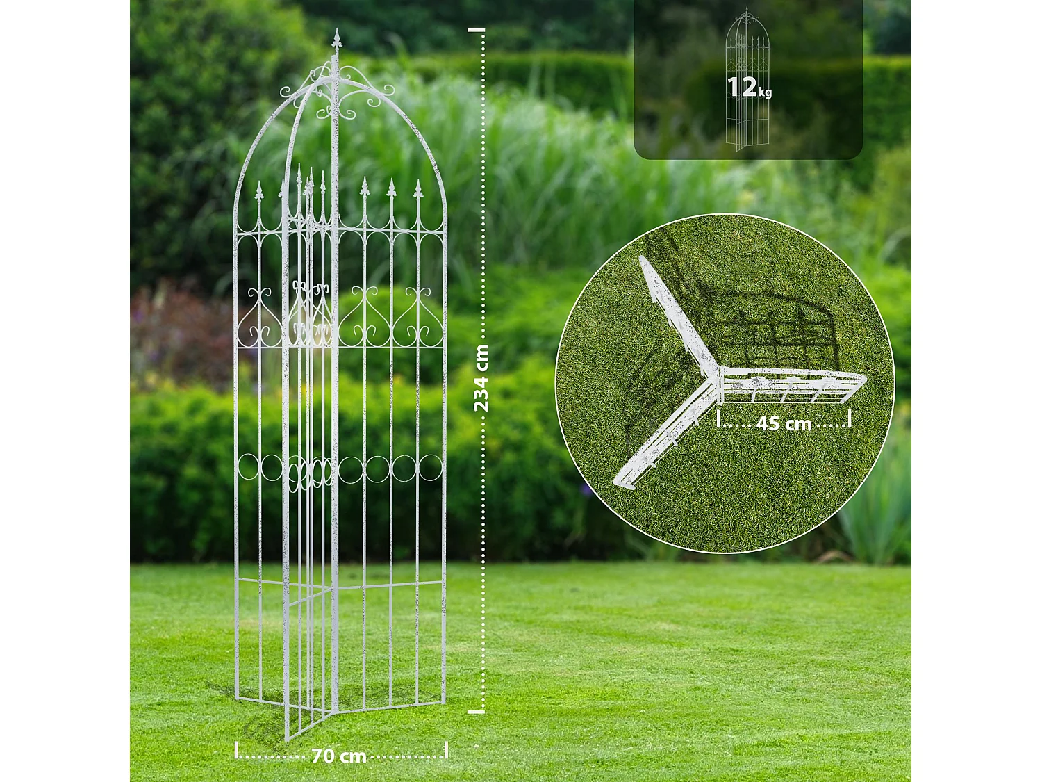 Treillis - Métal - Blanc antique - Flowton