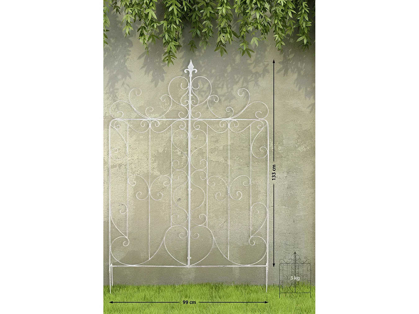 Treillis - Métal & Nature - Blanc antique - Mandevilla