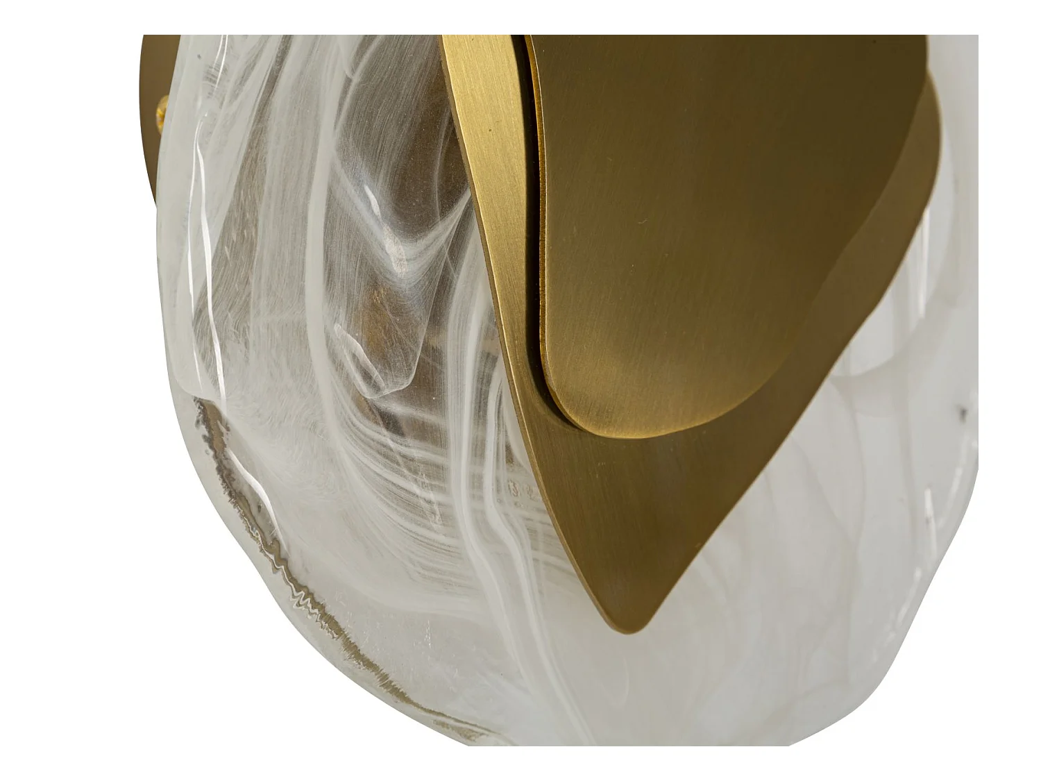 Applique Murale en Verre "Ocean" 31cm Blanc & Or