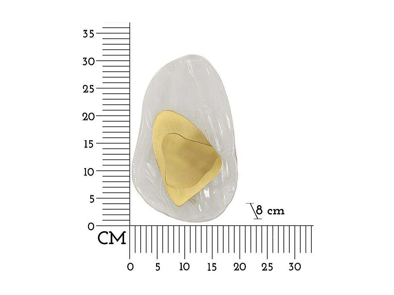 Applique Murale en Verre "Ocean" 31cm Blanc & Or