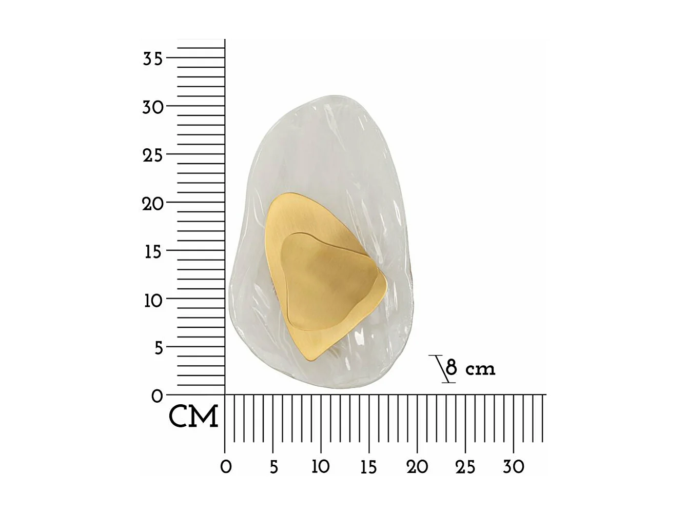 Applique Murale en Verre "Ocean" 31cm Blanc & Or