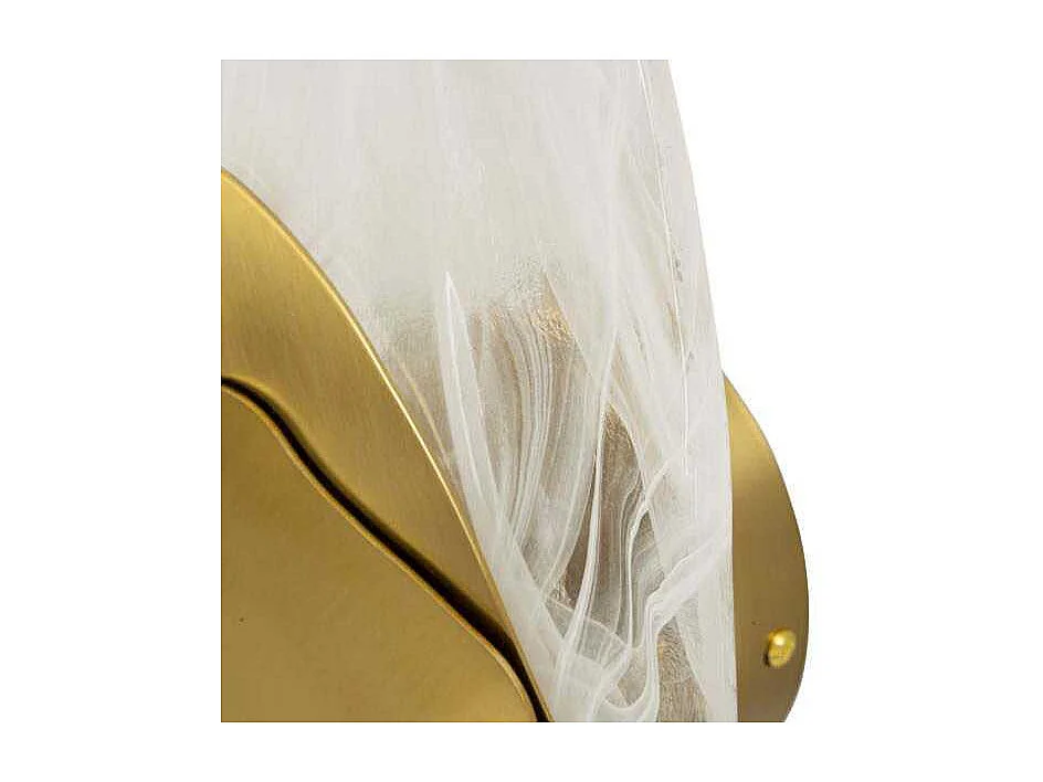 Applique Murale en Verre "Ocean" 31cm Blanc & Or
