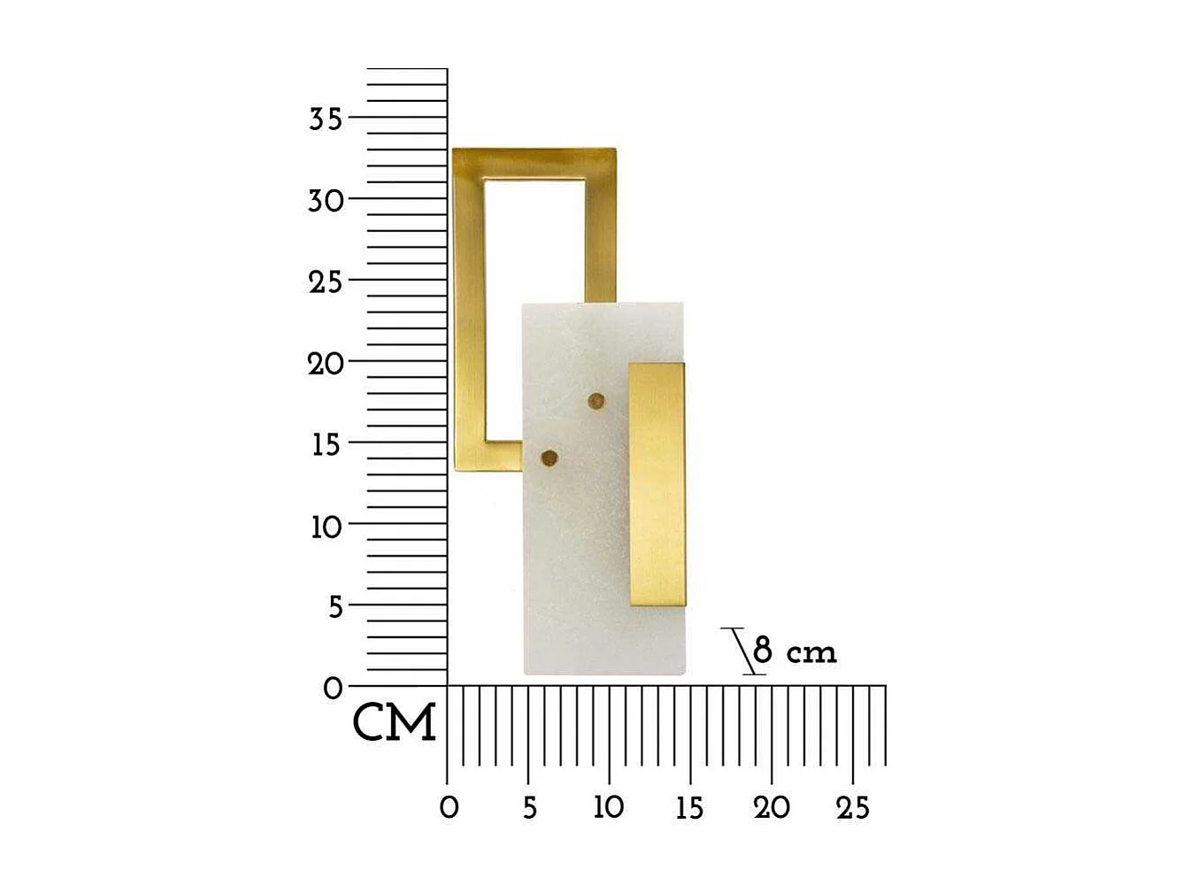 Applique Murale Design en Verre "Cube" 33cm Or