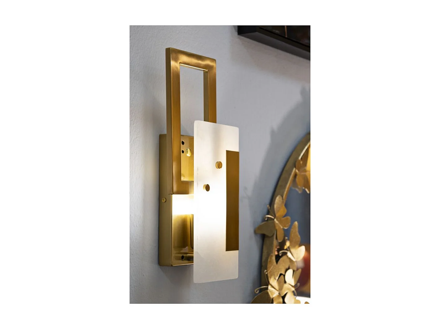 Applique Murale Design en Verre "Cube" 33cm Or