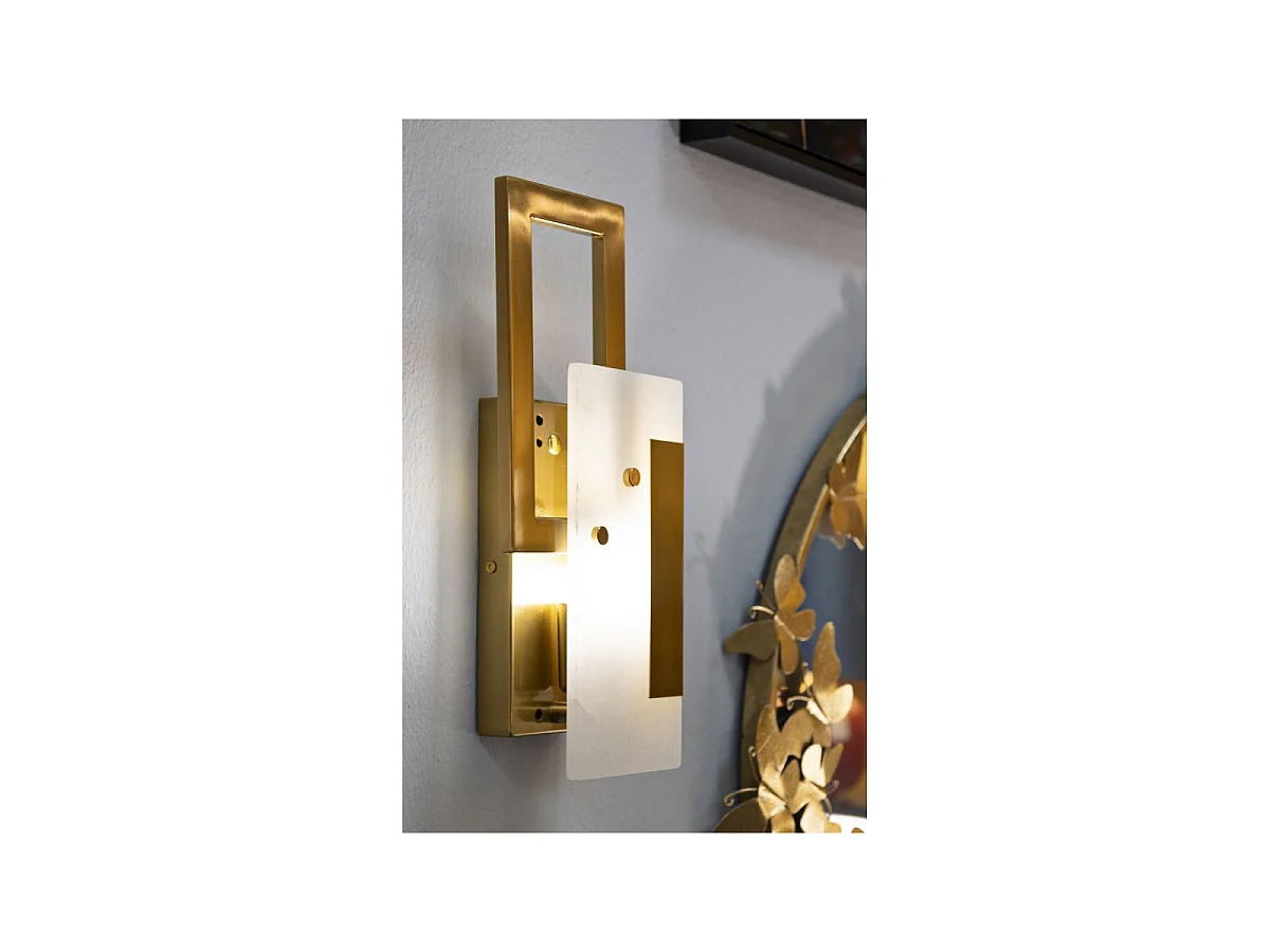 Applique Murale Design en Verre "Cube" 33cm Or