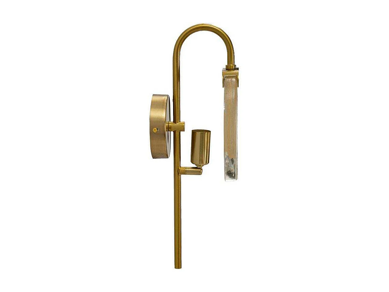 Lampada da parete in metallo e vetro dorata cm 15x14x38