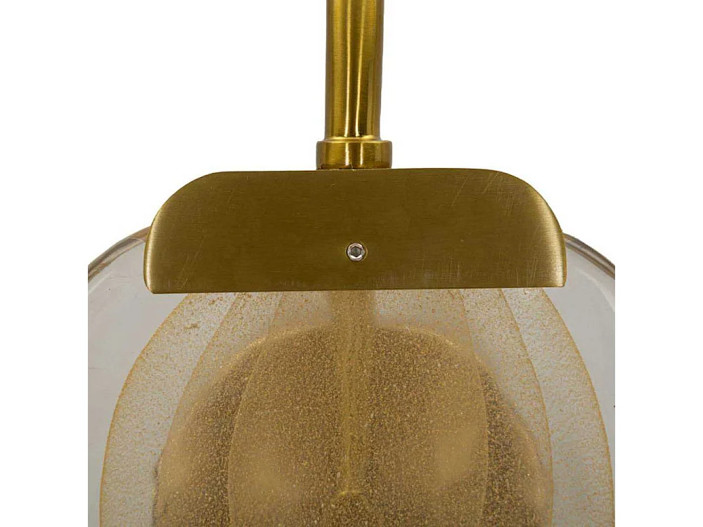 Lampada da parete in metallo e vetro dorata cm 15x14x38