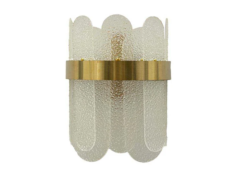 Lampada da parete in metallo e vetro dorata cm 20x14x28