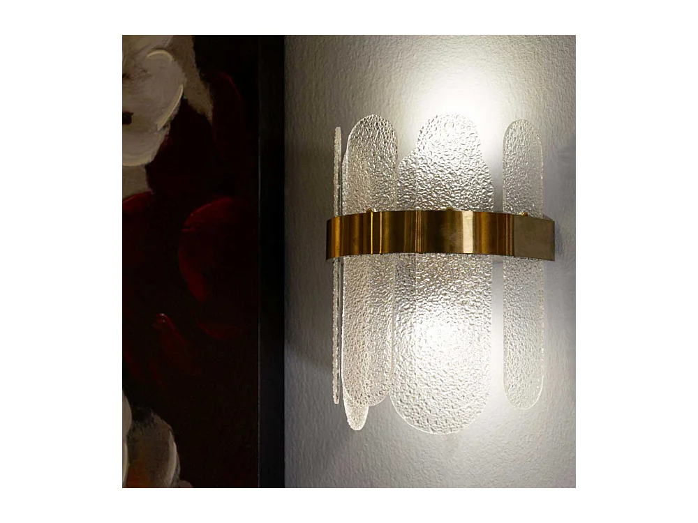 Applique Murale en Verre "Gris" 28cm Blanc