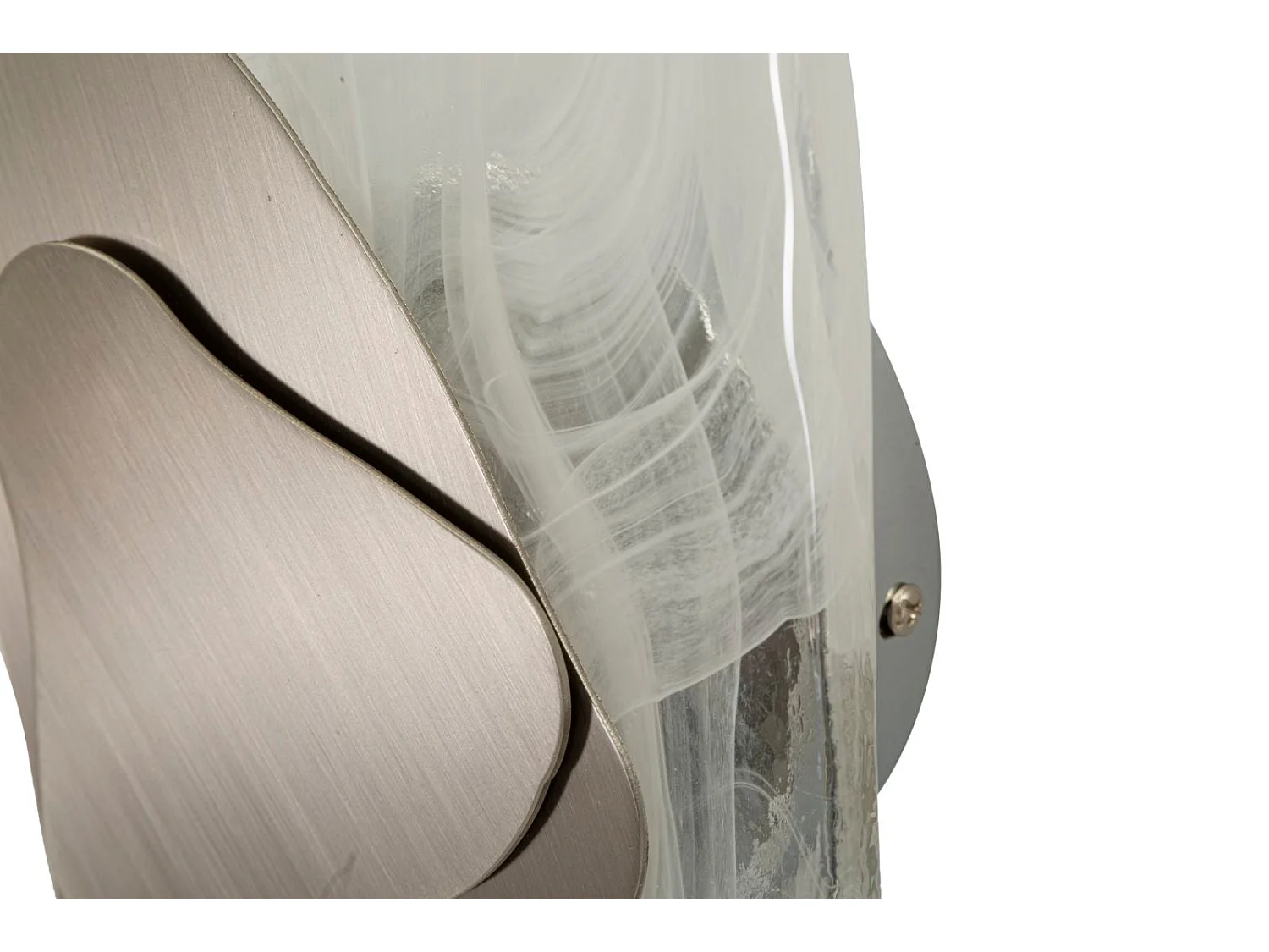 Lampada da parete in metallo e vetro argentata cm 21x8x31