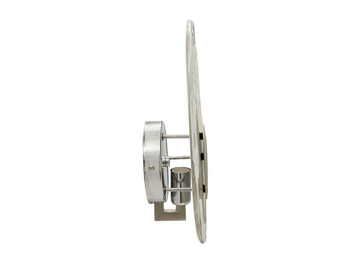 Lampada da parete in metallo e vetro argentata cm 21x8x31