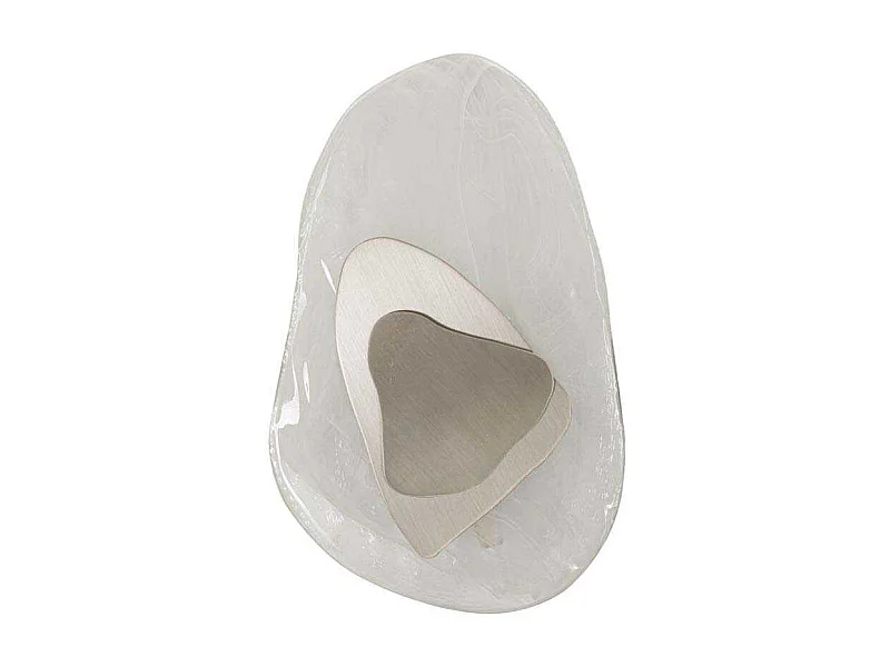 Wandlamp van zilverkleurig metaal en glas, 21x8x31 cm