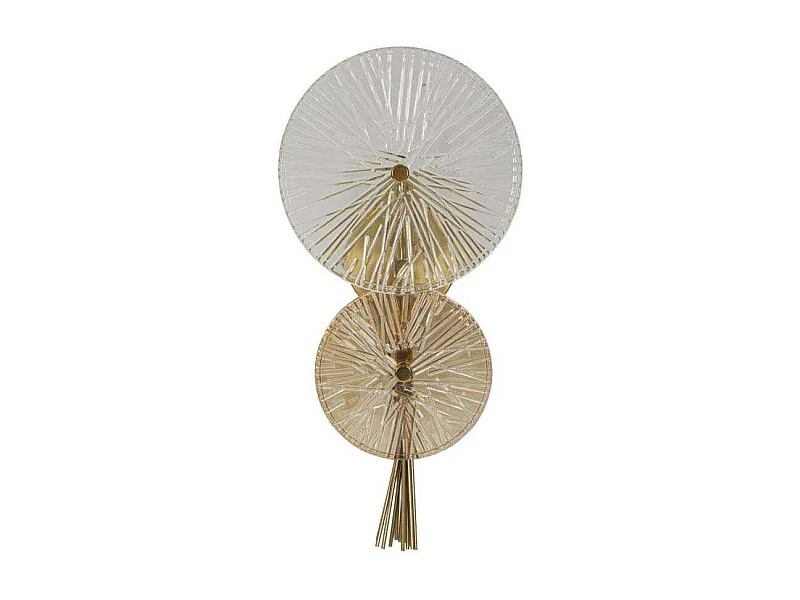 Lampada da parete in metallo e vetro dorata cm 20x14x41