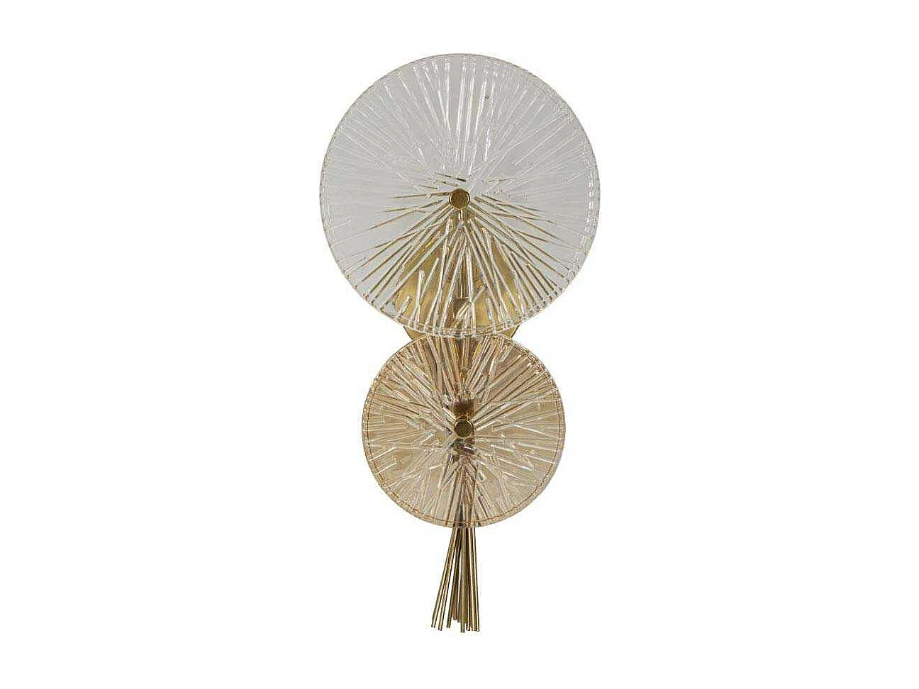 Lampada da parete in metallo e vetro dorata cm 20x14x41