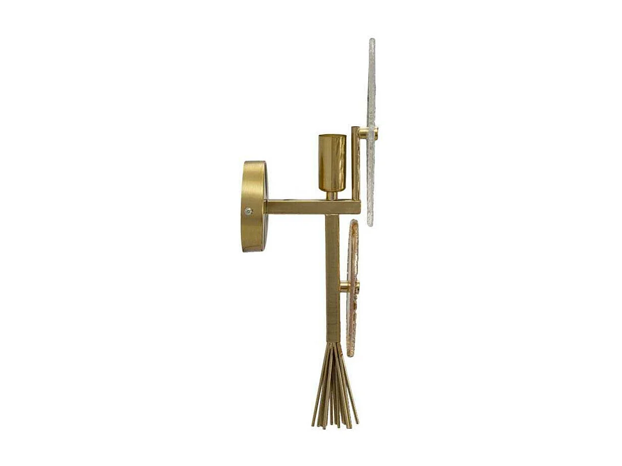 Lampada da parete in metallo e vetro dorata cm 20x14x41