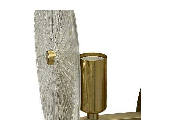 Lampada da parete in metallo e vetro dorata cm 20x14x41