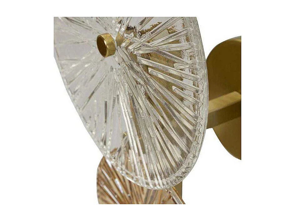 Lampada da parete in metallo e vetro dorata cm 20x14x41