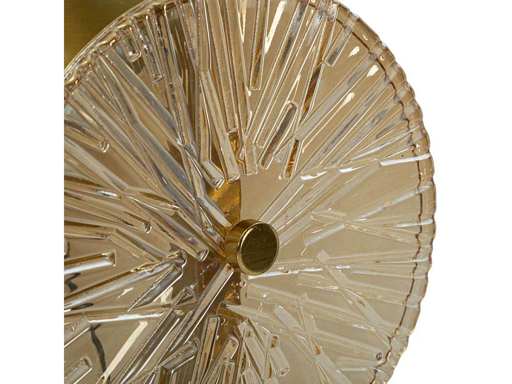 Lampada da parete in metallo e vetro dorata cm 20x14x41