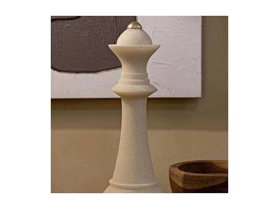 Pièce d'Échec Déco Reine "Quarzy" 36cm Blanc