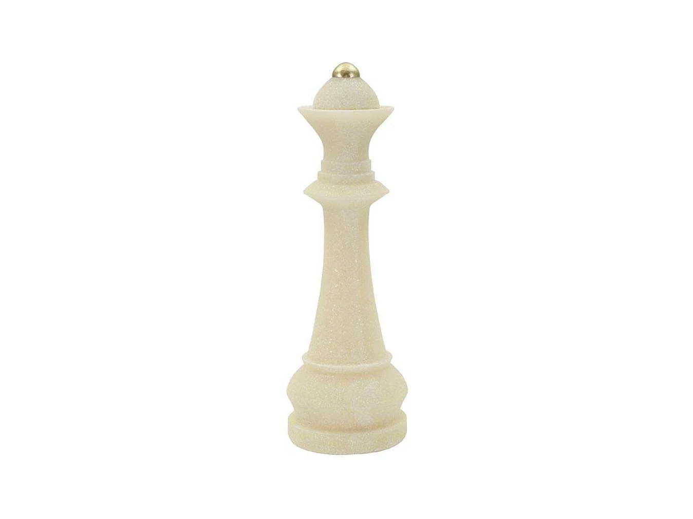 Regina degli scacchi in resina beige e dorata Ø cm 12x36