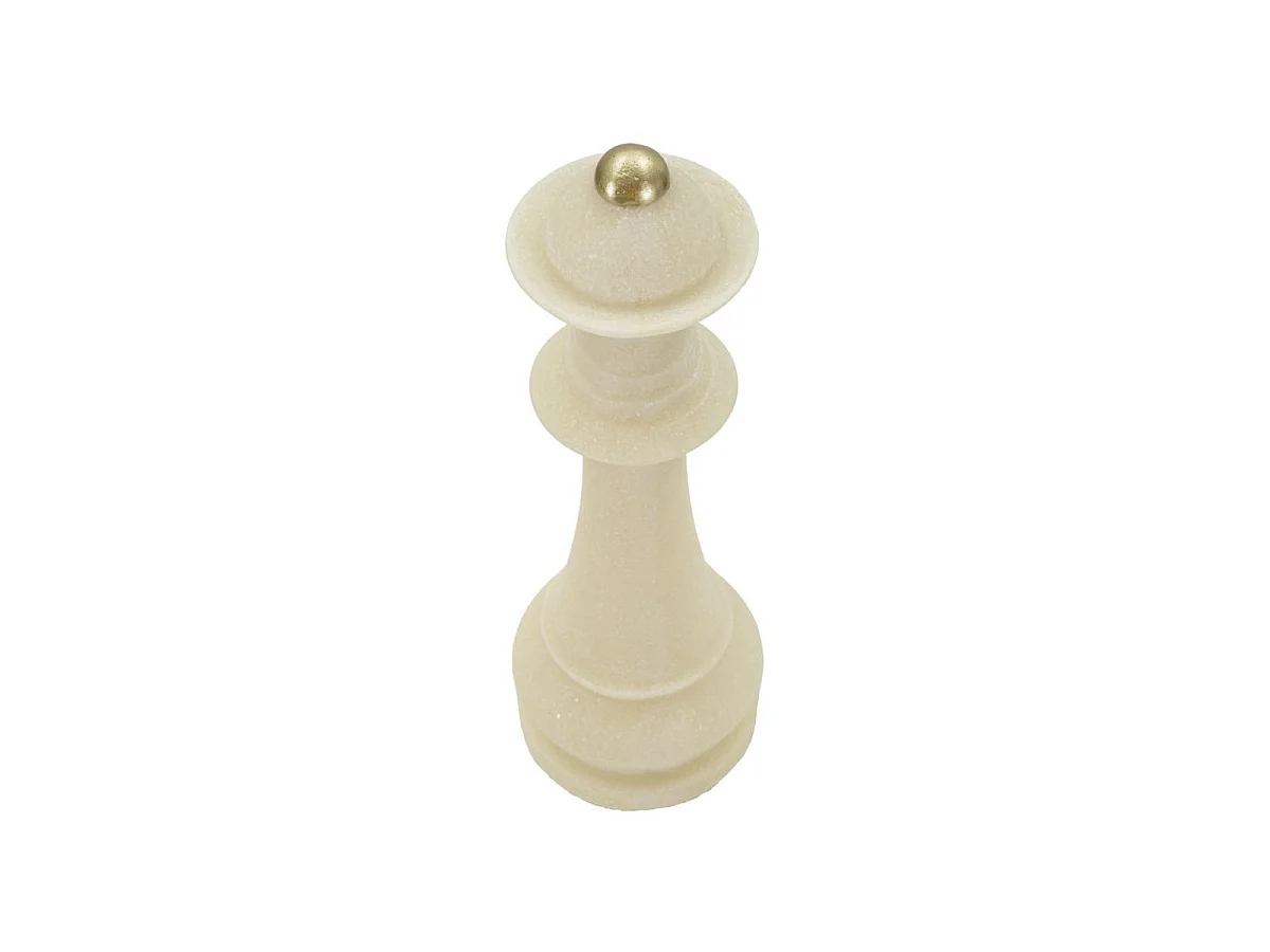 Regina degli scacchi in resina beige e dorata Ø cm 12x36