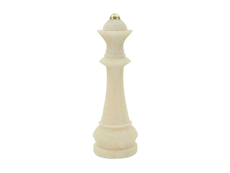 Pièce d'Échec Déco Reine "Quarzy" 36cm Blanc