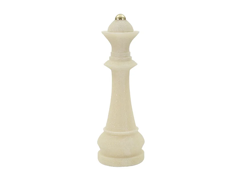 Pièce d'Échec Déco Reine "Quarzy" 36cm Blanc