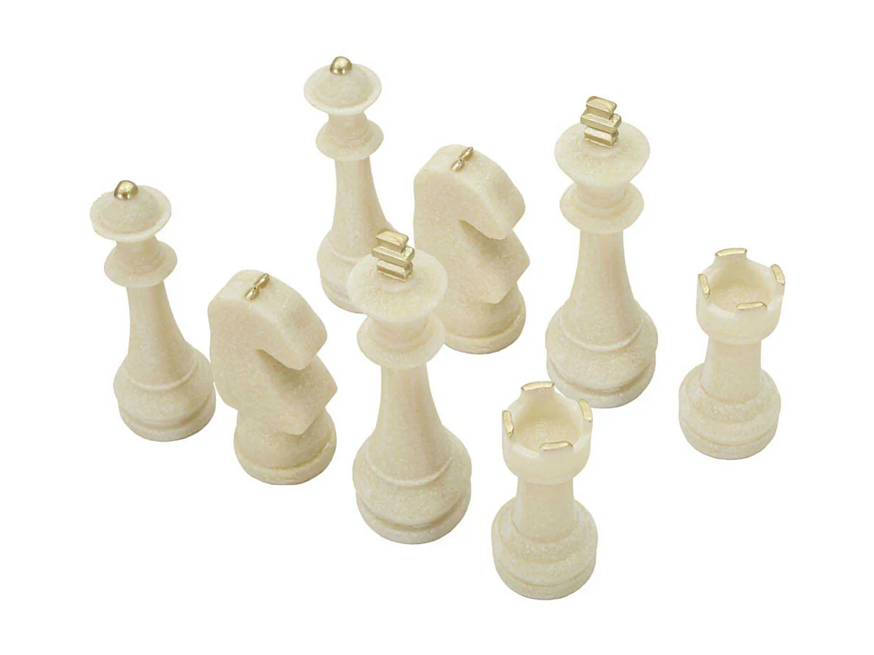 Lot de 8 Pièces d'Échec "Quarzy" 16cm Blanc