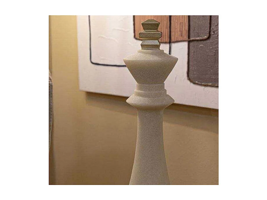 Pièce d'Échec Déco Roi "Quarzy" 41cm Blanc