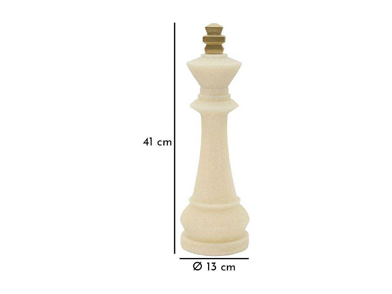 Pièce d'Échec Déco Roi "Quarzy" 41cm Blanc