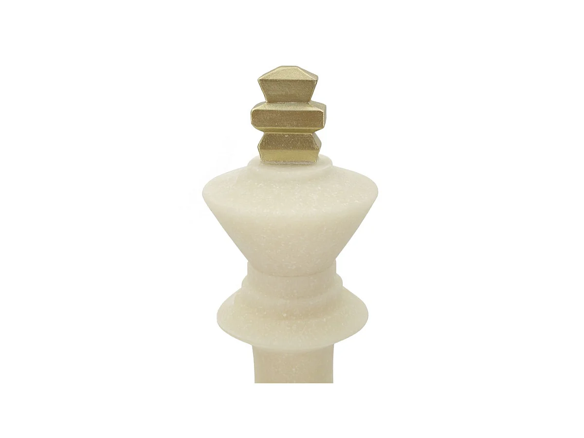 Re degli scacchi in resina beige e dorato Ø cm 13x41