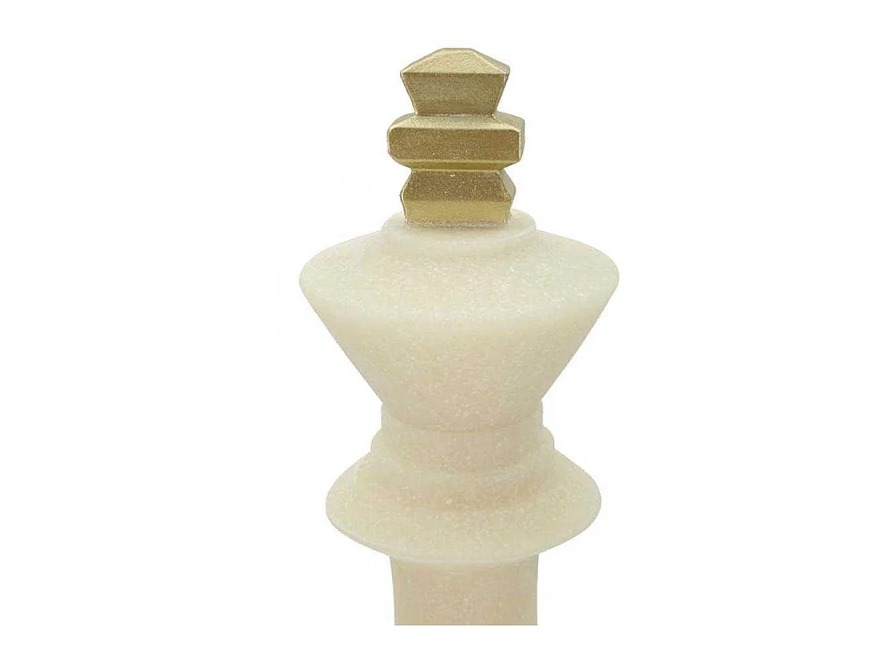 Re degli scacchi in resina beige e dorato Ø cm 13x41