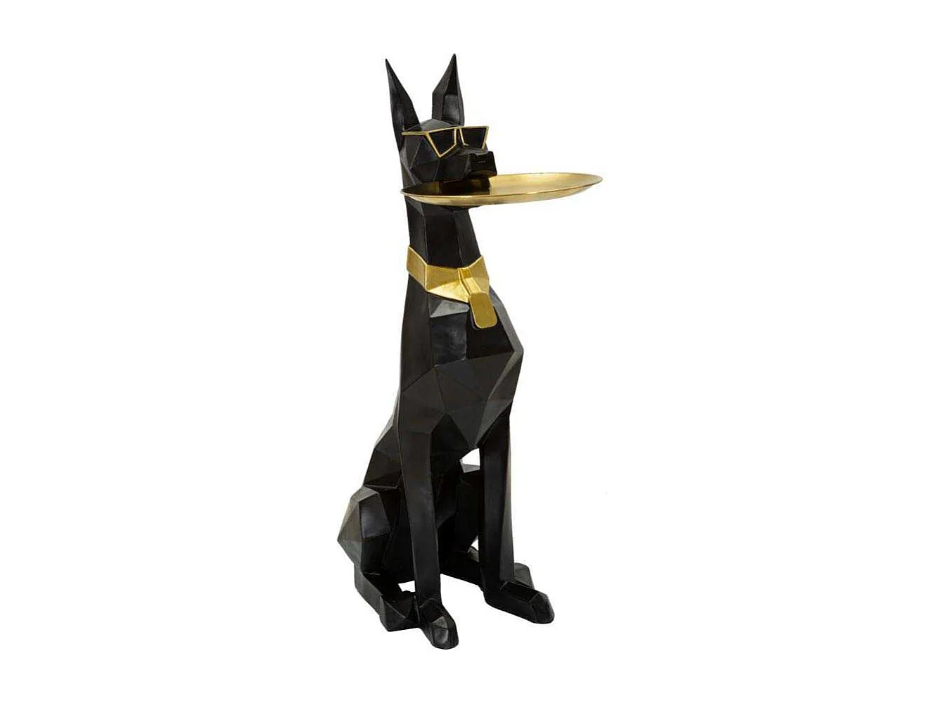 Vide-Poche Statue Chien "Origami" 91cm Noir
