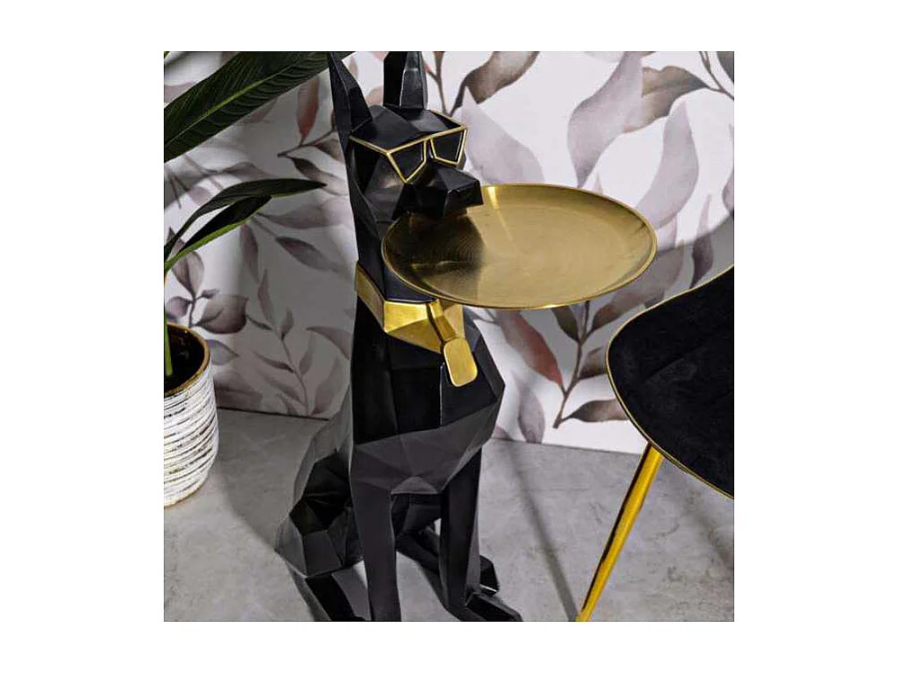 Vide-Poche Statue Chien "Origami" 91cm Noir