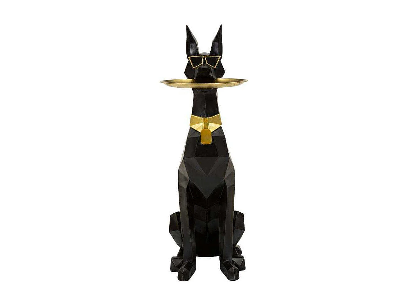 Vide-Poche Statue Chien "Origami" 91cm Noir