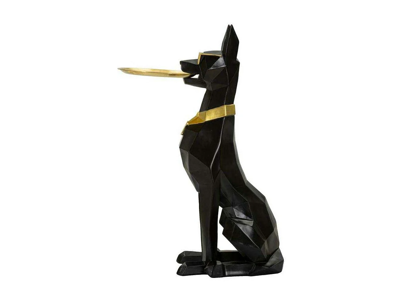 Vide-Poche Statue Chien "Origami" 91cm Noir