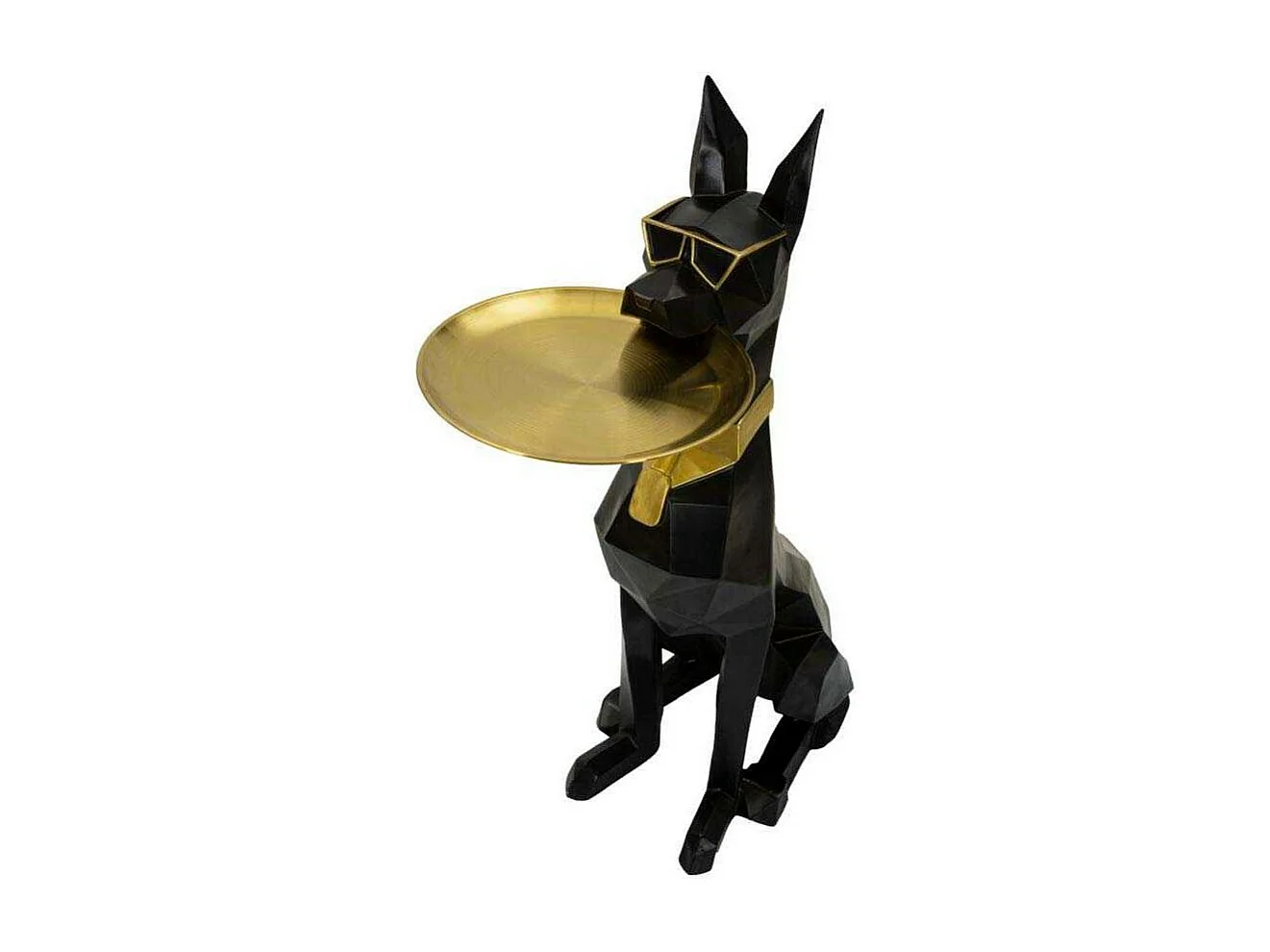 Vide-Poche Statue Chien "Origami" 91cm Noir