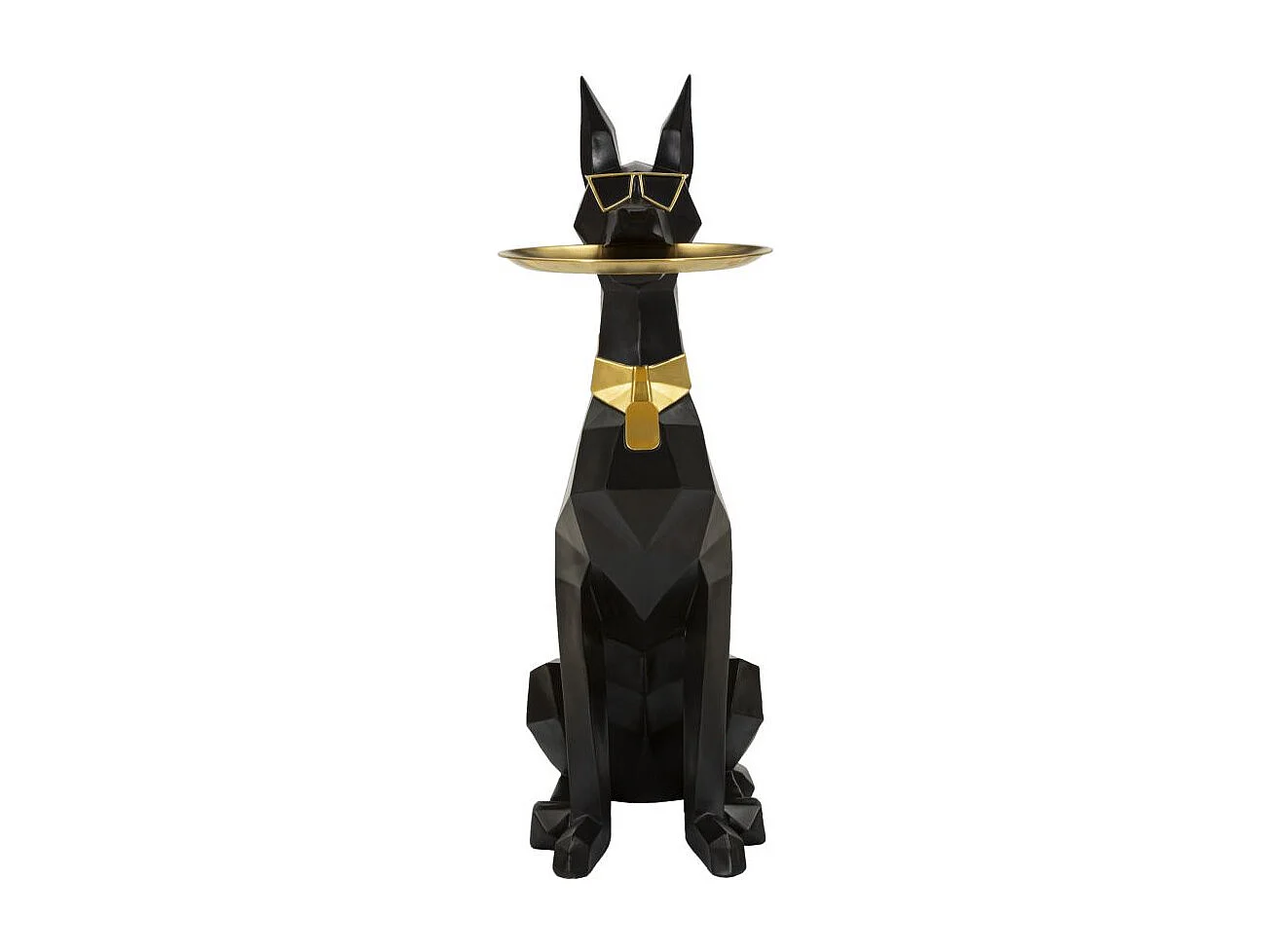 Vide-Poche Statue Chien "Origami" 91cm Noir