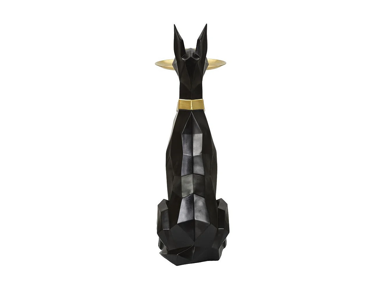 Vide-Poche Statue Chien "Origami" 91cm Noir