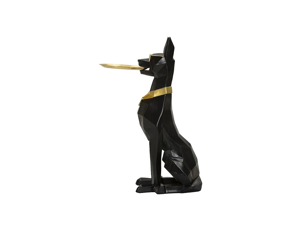 Vide-Poche Statue Chien "Origami" 91cm Noir
