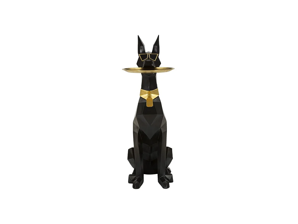 Vide-Poche Statue Chien "Origami" 91cm Noir