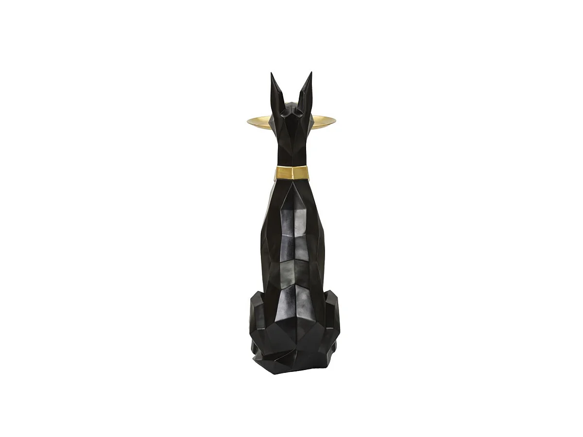 Vide-Poche Statue Chien "Origami" 91cm Noir