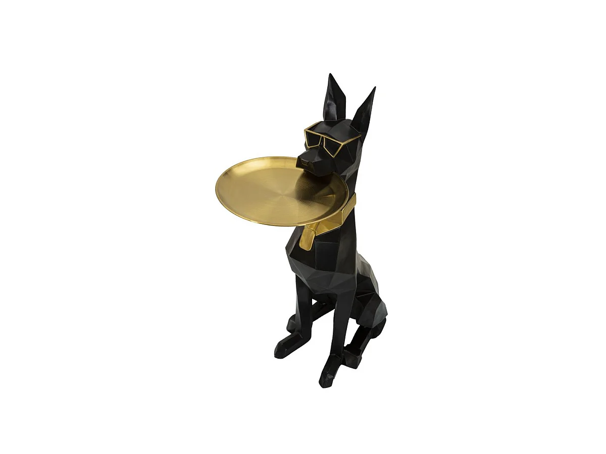 Vide-Poche Statue Chien "Origami" 91cm Noir