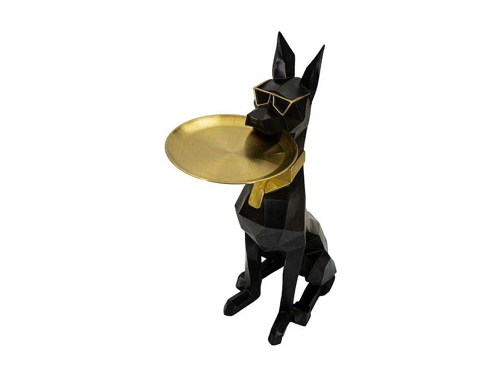 Vide-Poche Statue Chien "Origami" 91cm Noir