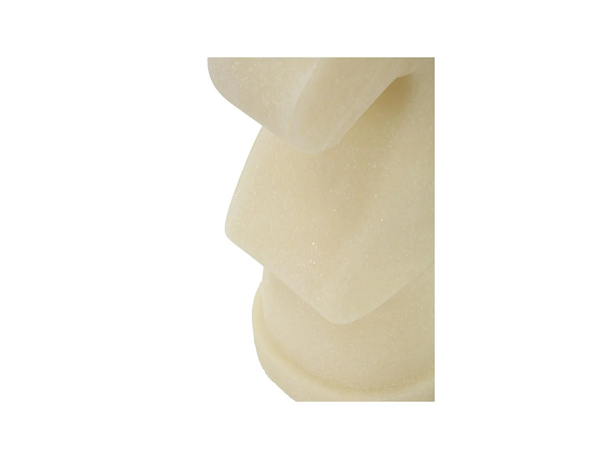 Cavallo degli scacchi in resina beige e dorato cm 14x13x31