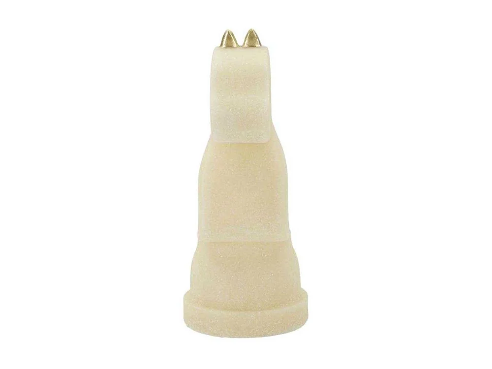 Cavallo degli scacchi in resina beige e dorato cm 14x13x31